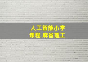 人工智能小学课程 麻省理工